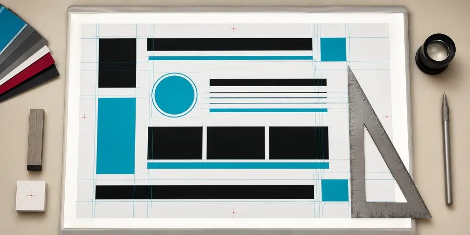 A layout drifting away from its measured grid