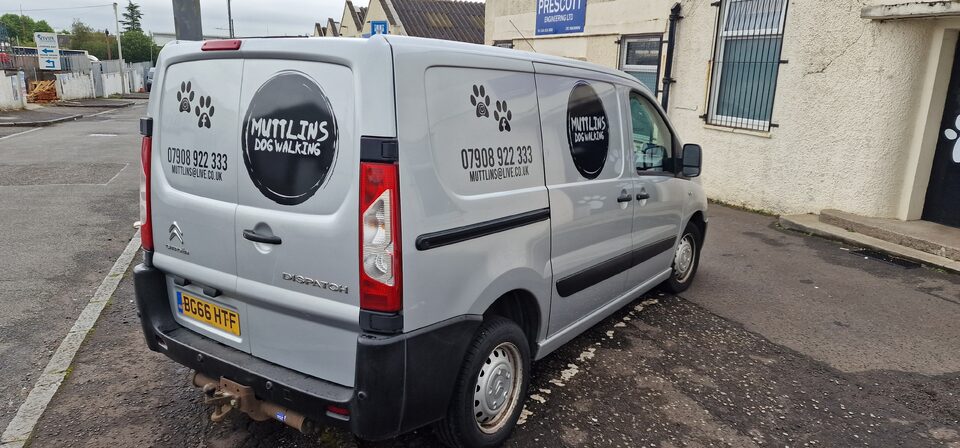 Finished Muttlins Dog Walking Van Graphics project photo 2 of 2