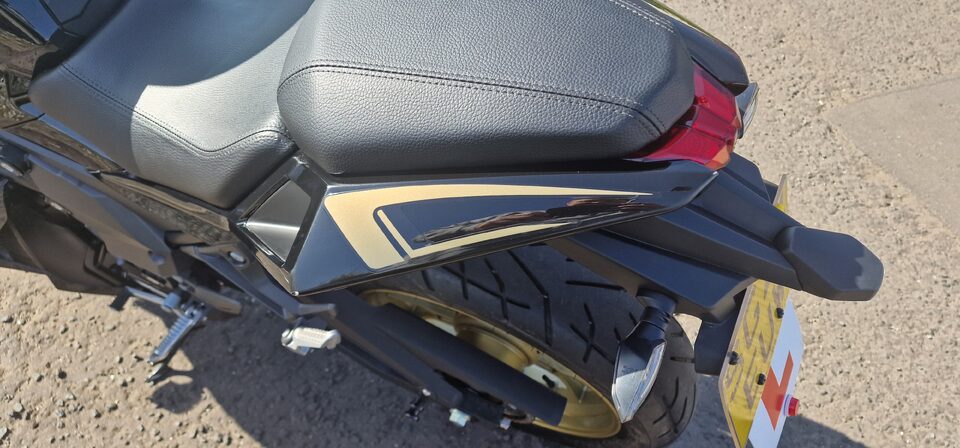 Before LXR Motorbike Gold-to-Pearlescent Graphics Refresh project photo 2 of 7