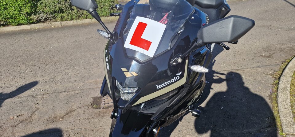 Before LXR Motorbike Gold-to-Pearlescent Graphics Refresh project photo 3 of 7
