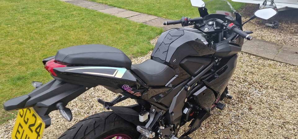 Finished LXR Motorbike Gold-to-Pearlescent Graphics Refresh project photo 6 of 7
