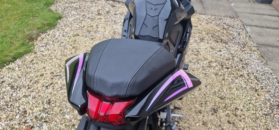 Finished LXR Motorbike Gold-to-Pearlescent Graphics Refresh project photo 7 of 7