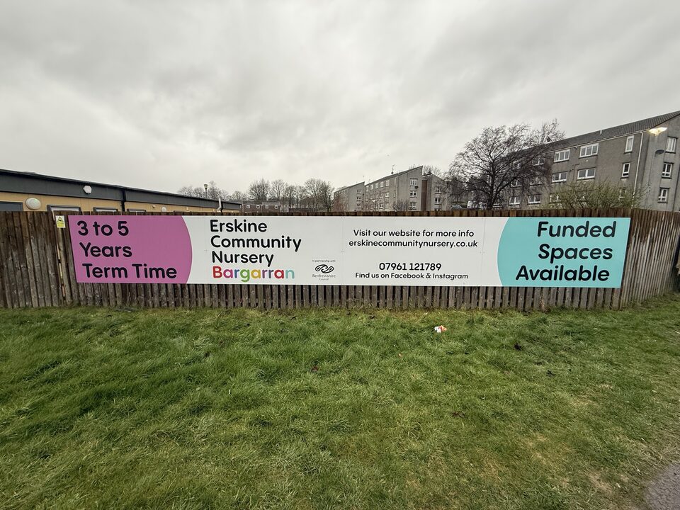 Finished Erskine Community Nursery Fence Banner project photo 2 of 2