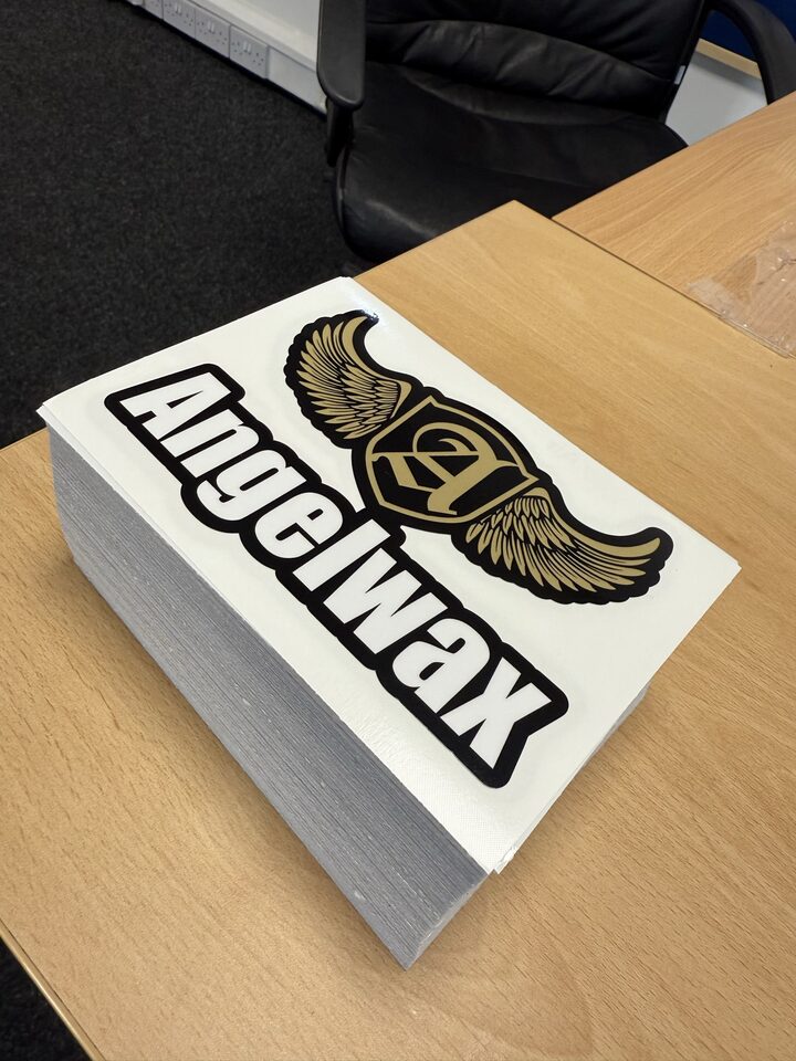 Finished Angelwax Custom Logo Stickers project