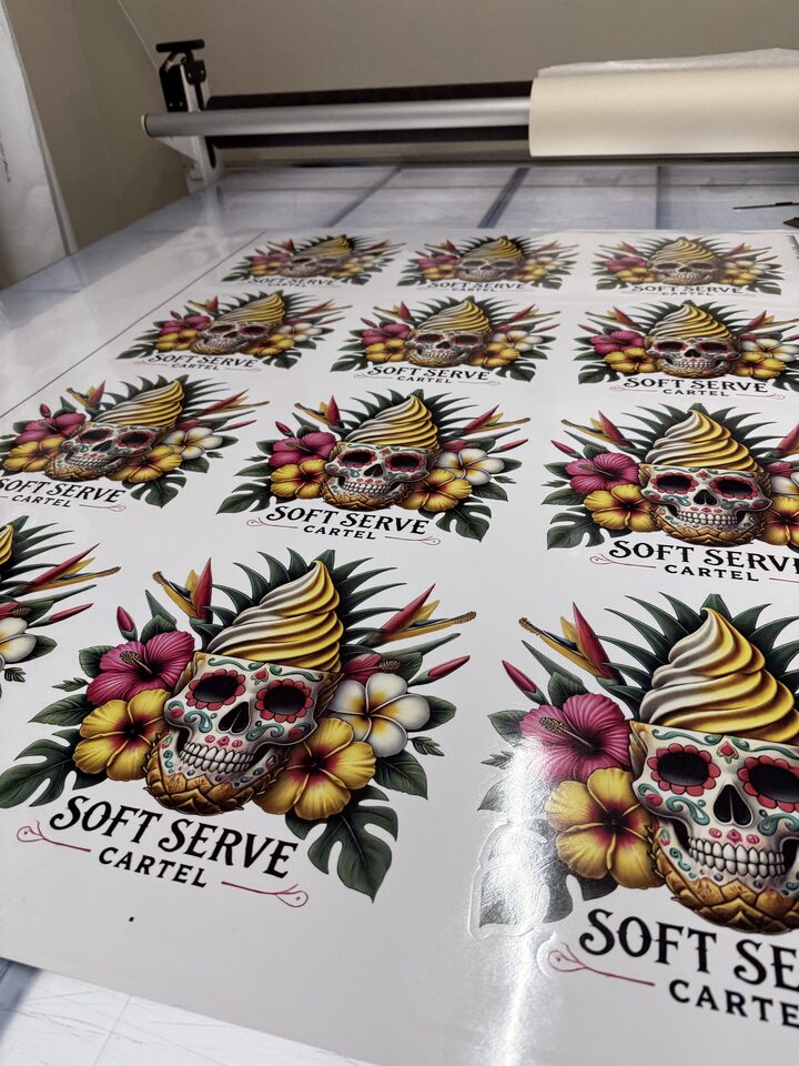 Finished Soft Serve Cartel Custom Printed Sticker Sheets project photo 2 of 2