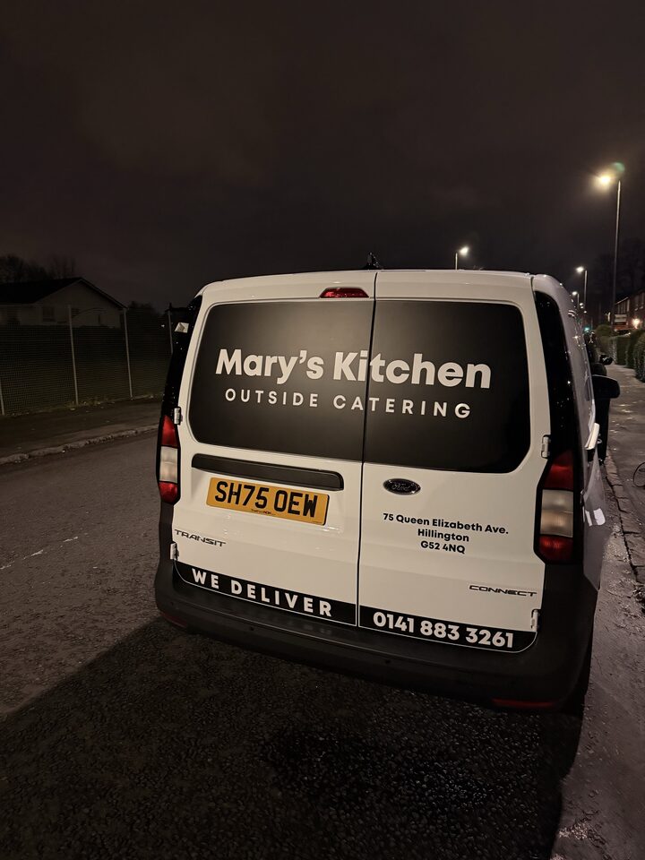 Finished Mary's Kitchen Outside Catering Van Graphics project photo 3 of 4