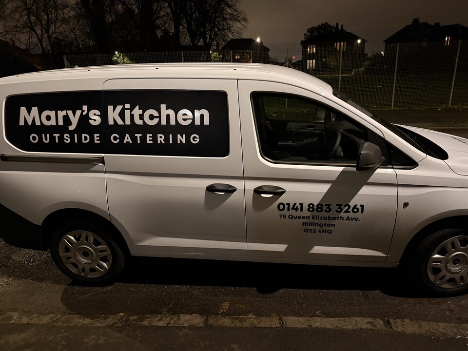 Finished Mary's Kitchen Outside Catering Van Graphics project photo 4 of 4
