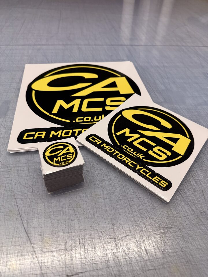 Finished CA Motorcycles Custom Logo Stickers project