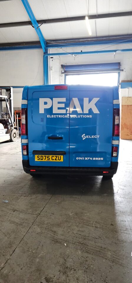 Finished Peak Electrical Branded Van Graphics project photo 4 of 5